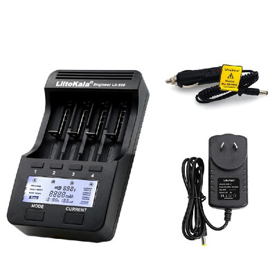 

LiitoKala Lii-500 4 Slots Intelligent Battery Charger Kit with Car Charger AU Adapter for 37V Li-ion 12V Ni-MH Cylindrical 1865