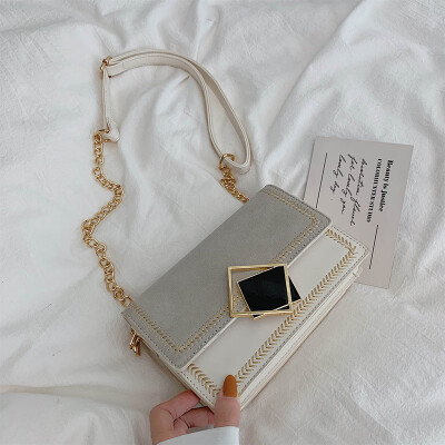Ins summer casual Joker small square bag womens new 2019 frosted chain bag fashion shoulder Messenger bag