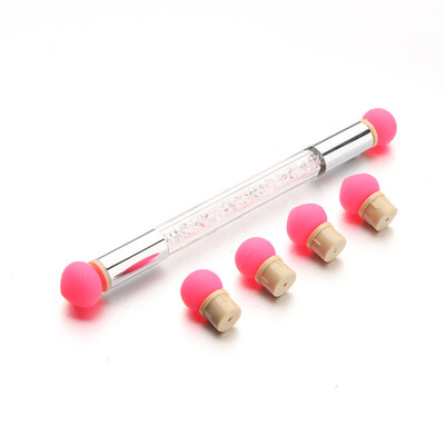 

Toponeto Glitter Powder Picking Dotting Gradient Pen Brush 6 Silica Gel Nail Art Tools