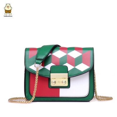 

Han version of the clearance womens bag new casual mini bag Linger chain bag impact color geometric womens bag