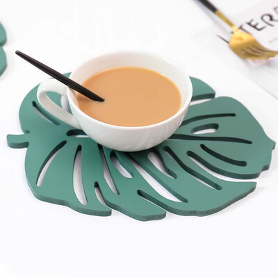 

Toponeto 1 Pc Turtle Leaf Wood Artificial Plant Insulated Placemats Heat Insulation Table