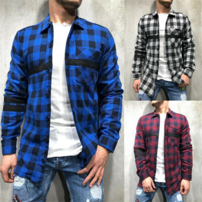 

Mens Brushed Cotton Flannel Check Shirt Long Sleeve Plaid Top Blouse Lumberjack