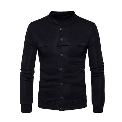 

Mens Winter Casual Warm Sweatshirt Coat Jacket Buttons Front Outwear Sweater