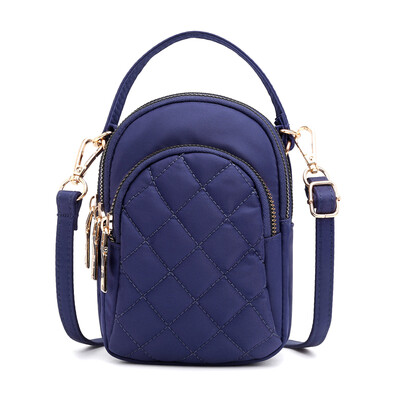 

Mini Lingge mobile phone bag tide nylon shoulder diagonal bag change key bag canvas bag