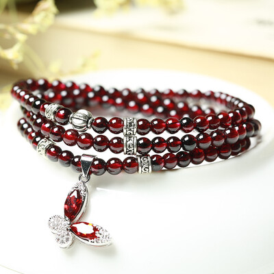 

Red garnet bracelet female models multi-circle crystal bracelet jewelry