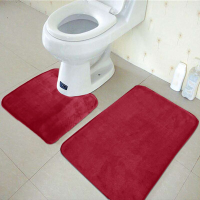 

Siaonvr Coral velvet memory cotton mat bathroom absorbent non-slip carpet 3 pcsset