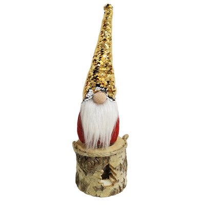 

Golden DIY Christmas Hanging Decor Xmas Swedish Elf Tomte Santa Claus Dolls Tree Party Home Decorative