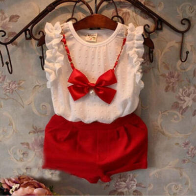 

2PCS Toddler Kids Baby Girls T-shirt TopsShort Pants Summer Outfits Clothes Set