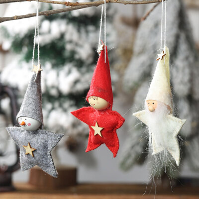 

3Pcs Cute Star Doll Hanging Pendant Toy Christmas Tree Home Window Wall Ornament