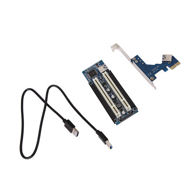 

PCI-E Express X1 to Dual PCI Riser Extend Adapter Card with 1M USB30 Cabl