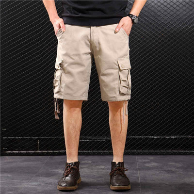 

SQSI pants mens new summer five pants mens solid color beach pants casual shorts youth breeches 4881