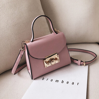 

Qiao Bani 2019 new South Korea ins fashion solid color simple lock flip cover bag shoulder shoulder diagonal female bag