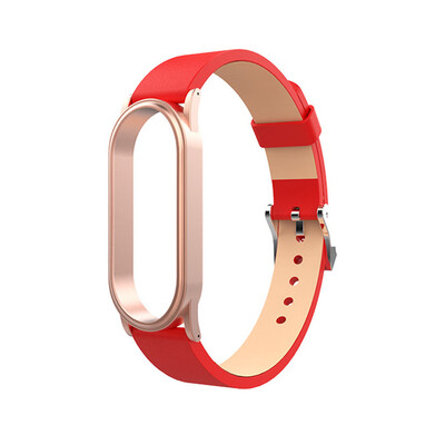 

〖Follure〗Replacement Leather Wristband Band Strap Metal Case For Xiaomi Mi Band 4