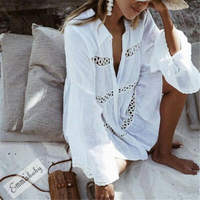 

New Sexy Women Lace Crochet Bathing Suit Bikini Swimwear Cover Up Beach Dress