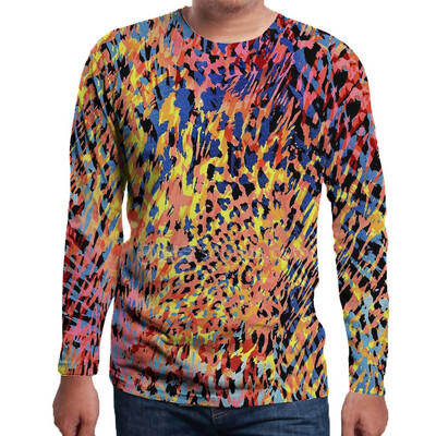 

Toponeto Mens 3D Printed Long Sleeve Shirt Casual Top Loose Blouse Round Neck Tee