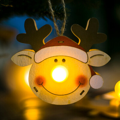 

Siaonvr LED Light Wooden Dolls Christmas Ornaments Tree Hanging Decor Home Decoration