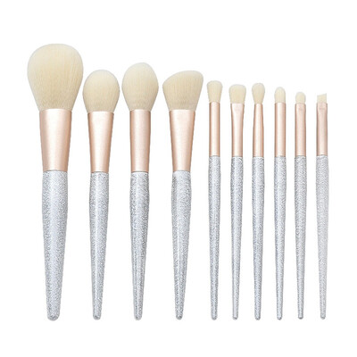 

Toponeto 10 Pcs Mill Cone Silver Sand Mouth Tube White Hair Makeup Brush Set