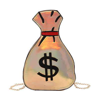 

Fashion Dollar Embroidery Laser Color Mini Shoulder Bag Zipper Crossbody Purse