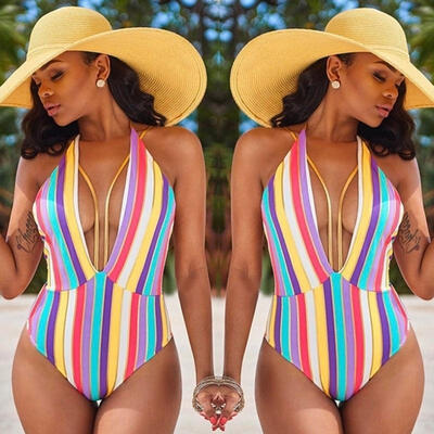 

Women One Piece Monokini Suit Swimwear Bathing Beach Bikini Up Padded Beachwear