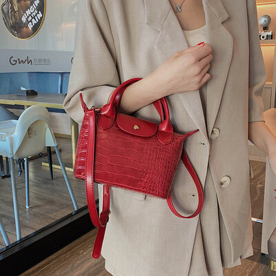 

European&American fashion ladies bag 2019 new wave Korean version of the wild texture Messenger bag stone pattern retro handbag