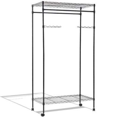

Double Hanging Rolling Adjustable Rod Portable Garment Rack