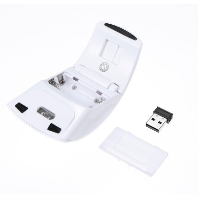 

Wireless Mouse 24G Computer Mouse Foldable Folding Optical Mice USB Receiver for Laptop PC Computer Desktop Office White