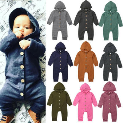 

Cotton Baby Kid Boy Girl Newborn Hooded Romper Jumpsuit Bodysuit Clothes Outfits