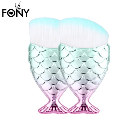 

Toponeto Fish Scale Makeup Brush Fishtail Bottom Brush Powder Blush Makeup Cosmetic Brush