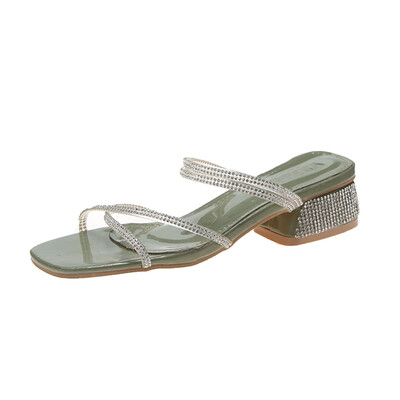 

Sandals with skirts for womens summer crystal set-up heel fairy late-night shoes