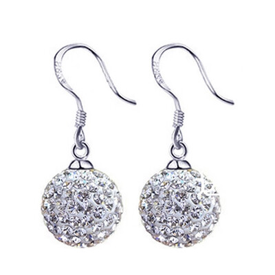 

Bewitching Sterling Silver Womens Clear Crystal Rhinestone Dangle Plated Silver Eardrop Hook Fine Jewelry