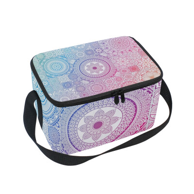 

Lunch Box Insulated Lunch Bag Large Cooler Mandala Colorful Tote Bagfor Kids Men Women