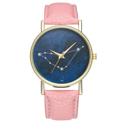 

Temperament Fashionable Simple Ladies WristWatch Souvenir Fashion Casual PU Leather Strap Womens Watch Beautiful hand clock D