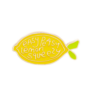 

Lemon Squeezy Enamel Pin Fashion Cute Lemon Brooch Costume Hat Badge Summer Accessories For Girls Women