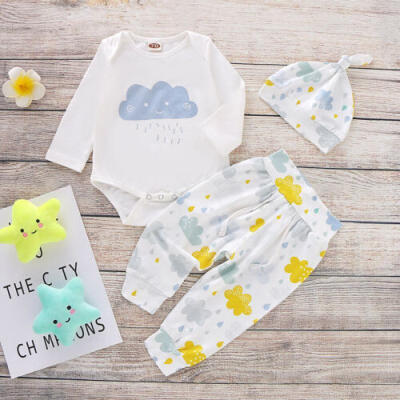 

US Newborn Baby Boys Girls Animal Jumpsuit Pants Hat Autumn Tops Outfits Clothes