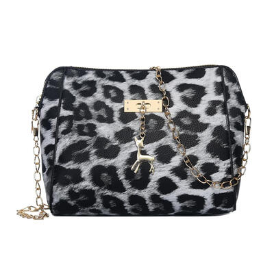 

Leopard Shoulder Messenger Handbags Women Chain PU Leather Crossbody Bags