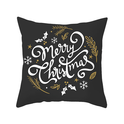 

44x44cm Cotton Linen Merry Christmas Cover Cushion Christmas Decorations for Home Happy New Year Decor 2019 Xmas Gifts