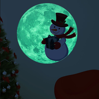 

Toponeto Christmas 3D Luminous Moon Deer Wall Sticker For Kids Rooms Glow In The Dark Bed