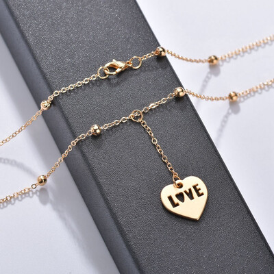 

Minimalist Geometric Pendant Necklace Sweet Gold Beads Chain Butterfly Sweet Romantic Lady Fashion Jewelry Girlfriend Gift