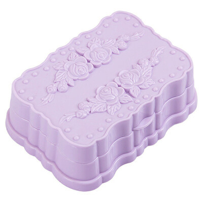 

Soap Box 1pc Rose Carved Lid Waterproof Soap Drain Box Holder Bathroom Supplies Travelling Soap Box