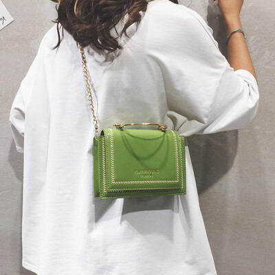 

Net red patent leather bag handbags new 2019 foreign gas Korean version of the wild portable small square bag chain shoulder Messenger bag