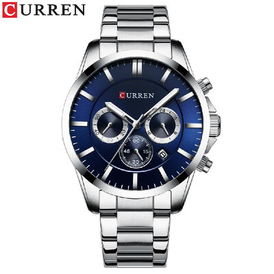 

Curren 8358 Watch Men Waterproof Calendar Quartz Wrist Watch Business Alloy Case Stainless Steel Band Watch