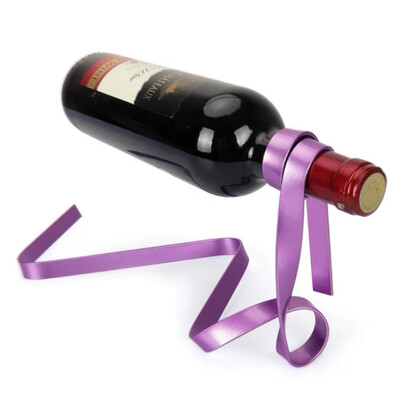 

Toponeto Magic Floating Colored Ribbon Wine Bottle Holder Rack Stand Bracket Art