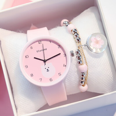 

Watch female student cherry blossom powder cute Korean version of Japanese academic high school girl Candy-colored silicone jelly