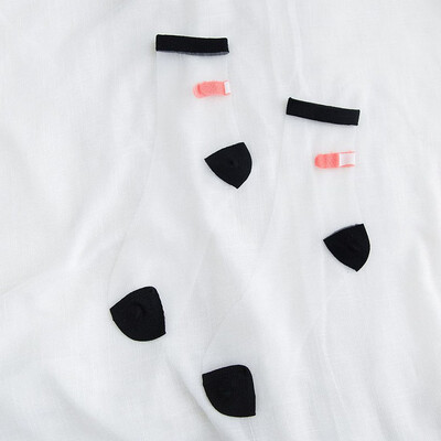 

1Pair Ultra Thin Colorful Transparent Crystal Socks Short Stockings Cotton Bottom Anti-Slip Silk Band Aid Socks