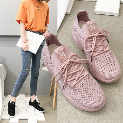 

Summer new breathable&comfortable breathable running shoes casual shoes wild knitted mesh spor
