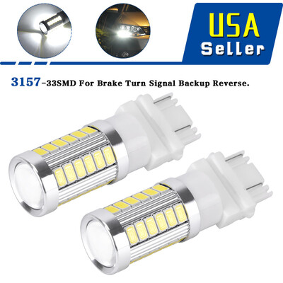 

4 X White 3157 3156 5730 5630 6000K 33SMD LED Interior Brake Light Bulbs 12V-24V