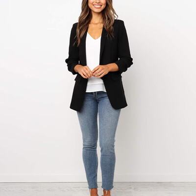 

Womens Long Sleeve Casual Slim Business Blazer Suit Coat Jacket Lapel Outwear