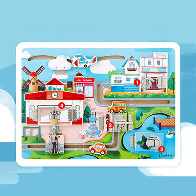 

Siaonvr Wooden Latches Board Developmental Toy Helps Develop Fine Motor Skills