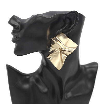 

Olaru Fashion Vintage Gold Sliver Color Irregular Square Stud Earrings Fashion Extendy Earring Women Brincos Bijoux Femme SALES