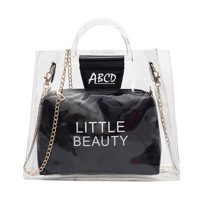 

Transparent Shoulder Messenger Handbags Women Chain PVC Crossbody Clutch